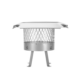 Draft King SS811U Round Slip In Stainless Steel Single Flue Chimney Cap with Legs Welded onto the Cap, 10" Diameter
