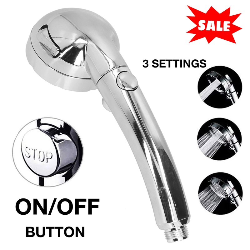 Shower Head Portable Handheld 360 Degree Rotating Three Modes Pressure