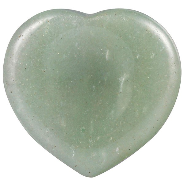 mookaitedecor Pack of 2 Green Aventurine Healing Crystals Heart Love Thumb Worry Stone, 1.6 Inch Pocket Palm Stones for Anxiety Therapy Reiki Stress Relief