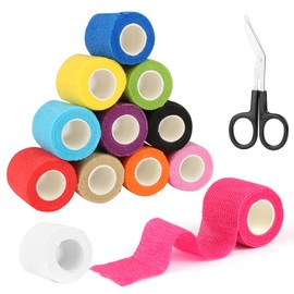 ZEFAN 12 Rollen Selbstklebender Verband, Fixierbinde Selbsthaftend, Bunte Elastischer Verband Zum Schutz Des K?rpers Oder Bei Schmerzhaften Schwellungen, Tierbinden(5cm x 4.5m)