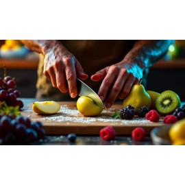 Wooden Chopping Board, Kitchen Wooden Chopping Board, Kitchen Accessories, Large and Small Bread Boards and Serving Boards Wooden Cutting Board (Beech Handle, 34 x 15 x 0.9 cm)