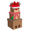 Christmas Small 3 Piece Stacking Nested Gift Box Set Reindeer