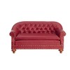 Dollhouse Miniature 1880 Sofa, Red, Walnut Finish