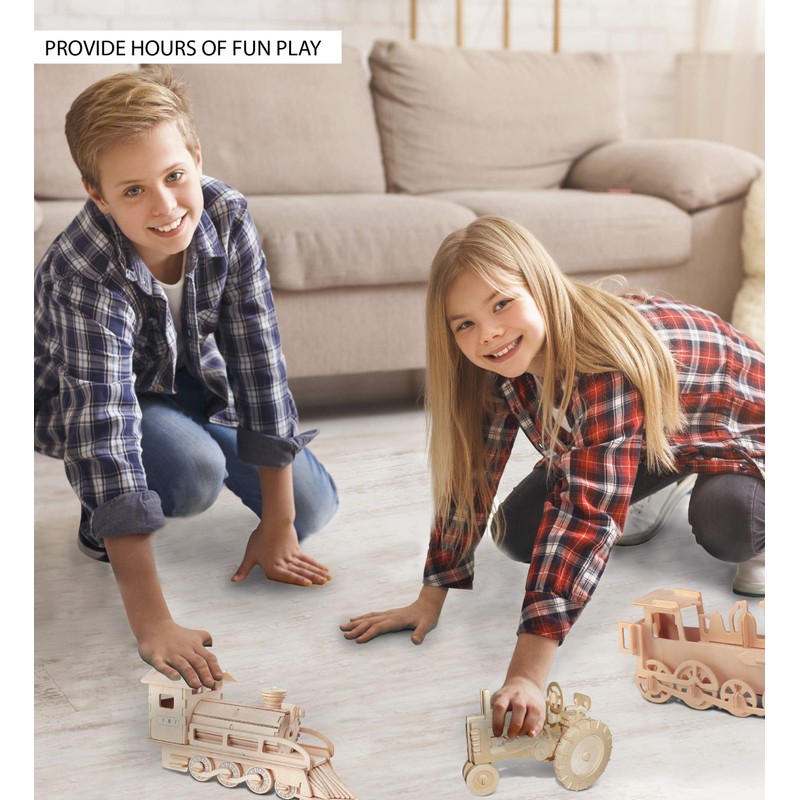 Puzzled 3D Wooden Steam Train Puzzle - Wooden Train Puzzle
