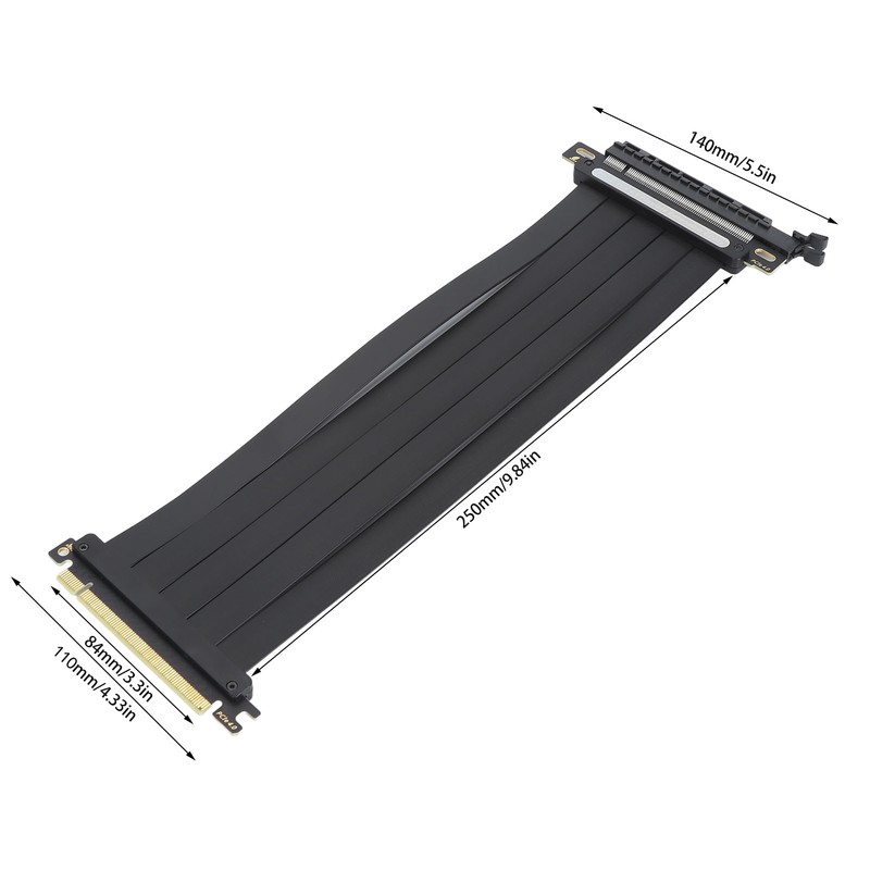 PCIe 4.0 X16 GPU Riser Cable 16X Flexible Cable High