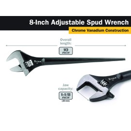Titan 209 Adjustable Construction Spud Wrench, 8-Inch