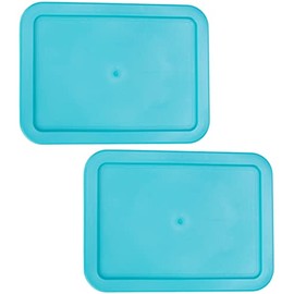 Klare Ware 6 Cup Turquoise Replacement Lids/Covers for Pyrex 7211 & Klare Ware Rectangular Storage Bowls (*Glass Containers Not Included* (2 Pack, Turquoise)
