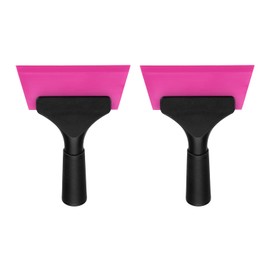 uxcell 2Pcs 5 Inch Shower Squeegee for Glass Doors, All-Purpose Bath Squeegee with Handle for Bathroom Window Mirror Car Glass, Pink