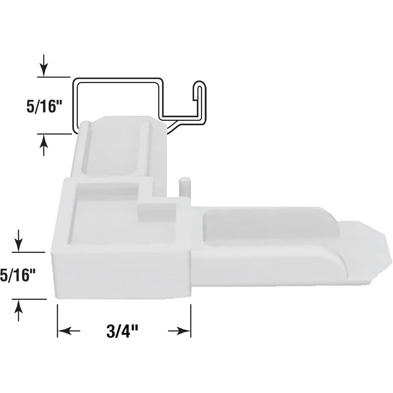 Prime-Line MP7729-50 Screen Frame Corner 5/16 x 3/4 Inch White