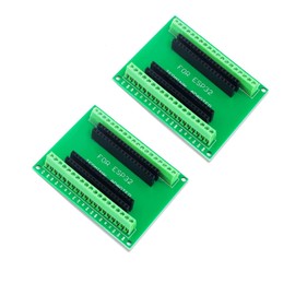 DUBEUYEW ESP32S Breakout Board GPIO 1 into 2 for 38PIN Wide Version ESP32 ESP-WROOM-32 Microcontroller Development Board 2.4 GHz Dual Core WLAN WiFi + Bluetooth 2-in-1(2 Pcs)