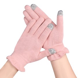 Donfri Touch Screen Moisturizing Gloves, 100% Cotton, Sleep Gloves, Night Protection, Atopic Gloves, Rough Handcare, Smartphone Compatible, Eczema, Cracked Palm, Skin-Friendly, Comfortable to Use (2 Pairs Pack) S)