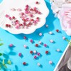Pandahall 80Pcs Glass Pearl Connector Charms 13mm Pastel Pink Red