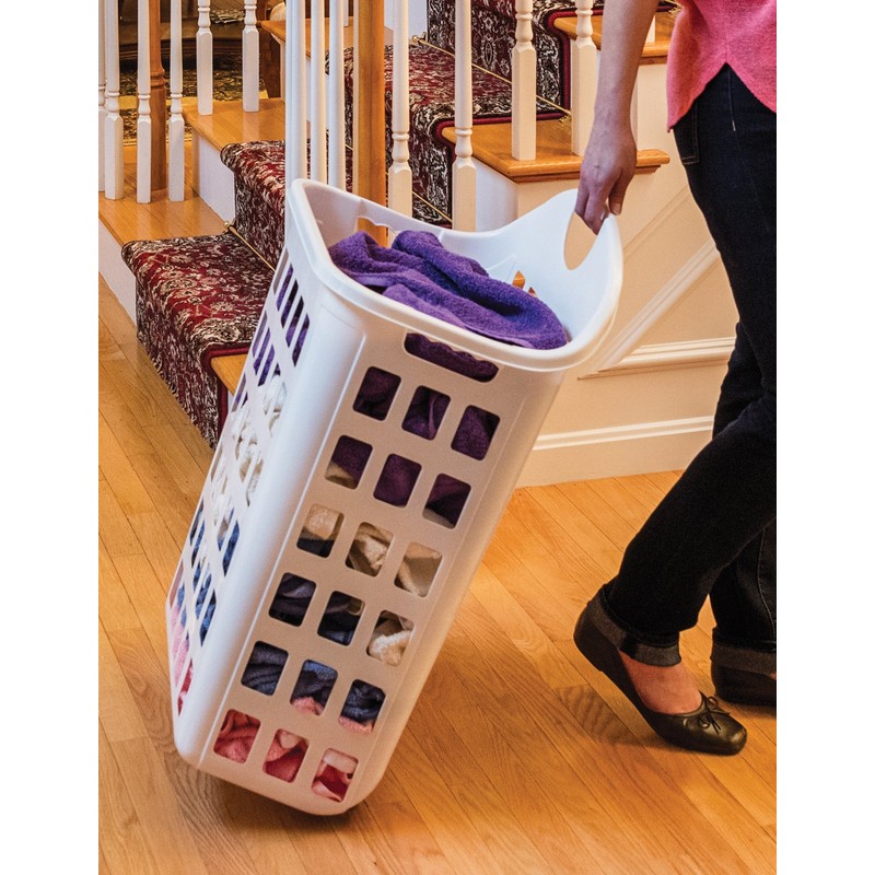 United Solutions LN0435 2 Bushel Rolling Hamper in White