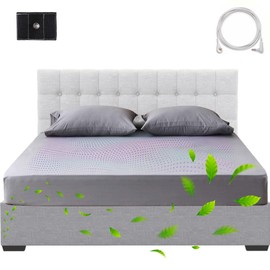 EarthNest Grounding Sheets Queen Size – Organic Cotton with Silver Fiber Grounding Bed Sheet with Cord for Better Sleep and Wellness Therapy