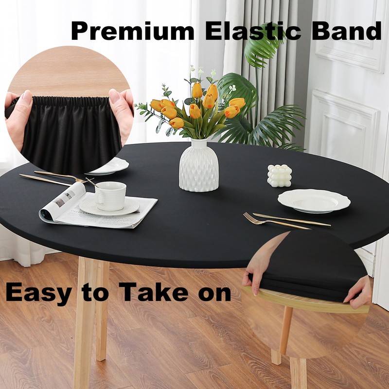 Limalred Fitted Spandex Round Tablecloth, Soft Skin Friendly Non Pilling