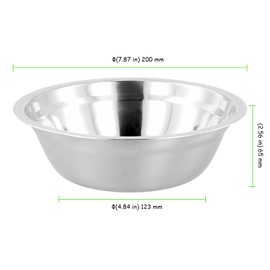 TAICHEUT 8 PCS 20 x 5.9cm Stainless Steel Bowls, Metal Bowls, Silver Metal Mixing Bowls for Soup, Meals, Fruits