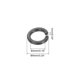 sourcing map Split Lock Washer, M4 304 Stainless Steel Spring Lock Washer 25pcs, Black