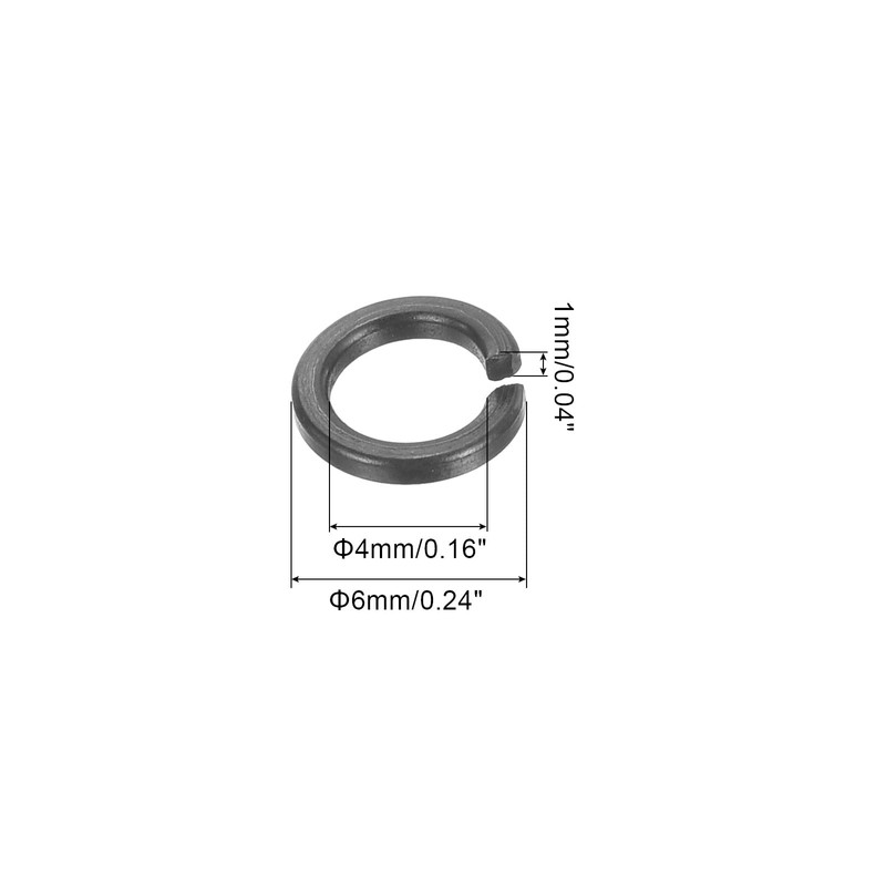 sourcing map Split Lock Washer, M4 304 Stainless Steel Spring