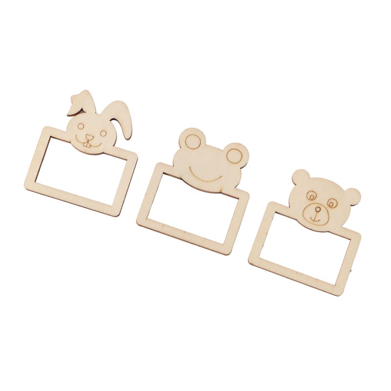 100pcs Wooden Cartoon Animal Photo Frame Decorative Hand Painting Photo
