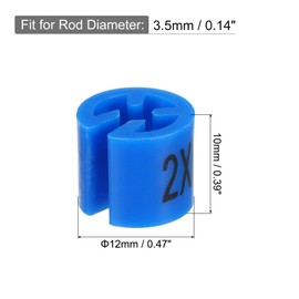 sourcing map Clothes Hanger Marker 2XL Size Tag Blue Fit 3.5mm Rod for Garment Clothing Color Coding, Pack of 150