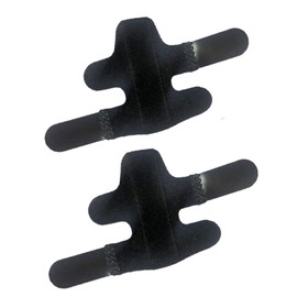 LUSAS 指サポーター 2個セット ゆび用 柔道整復師推奨 左右バンドでズレにくい 指 固定 フィンガーサポーター すべての指に適応 フリーサイズ (ブラック)