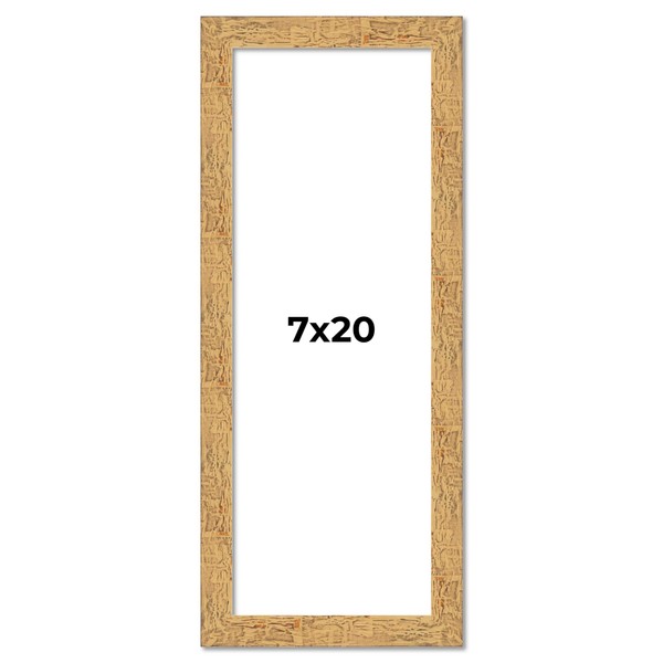 7x20 Frame Beige Shabby Chic Solid Wood Picture Frame |