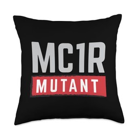 MC1R Mutant Ginger Red Hair Funny Redhead Gifts MC1R Mutant Vintage Ginger Red Hair Funny Redhead Throw Pillow, 18x18, Multicolor