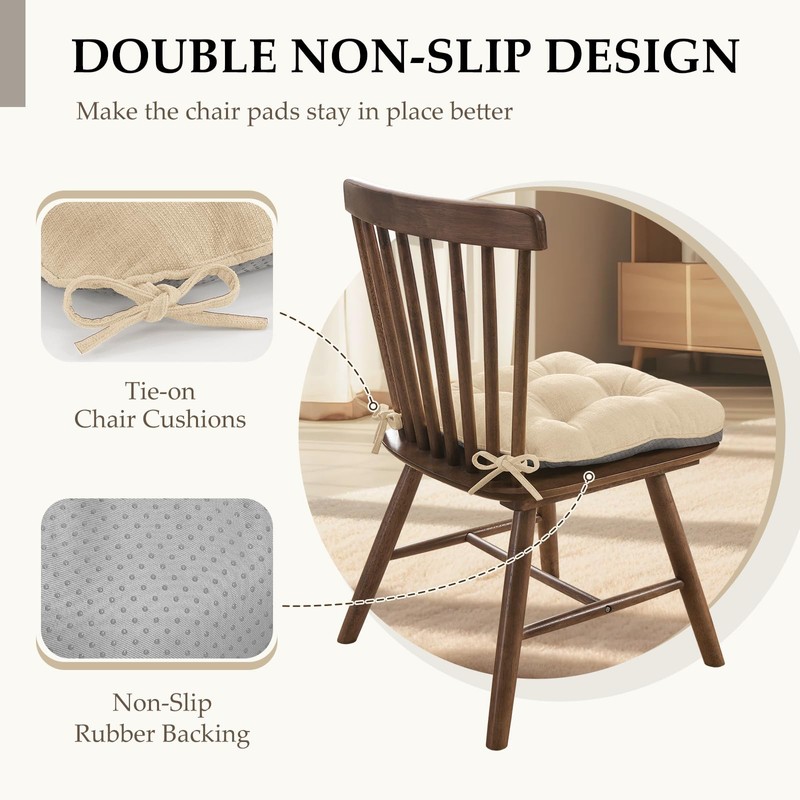 HARBOREST Chair Cushions for Dining Chairs Set of 6 -