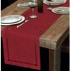 Grelucgo Handmade Hemstitched Polyester Rectangle Table Runners Dresser Scarves, Cranberry