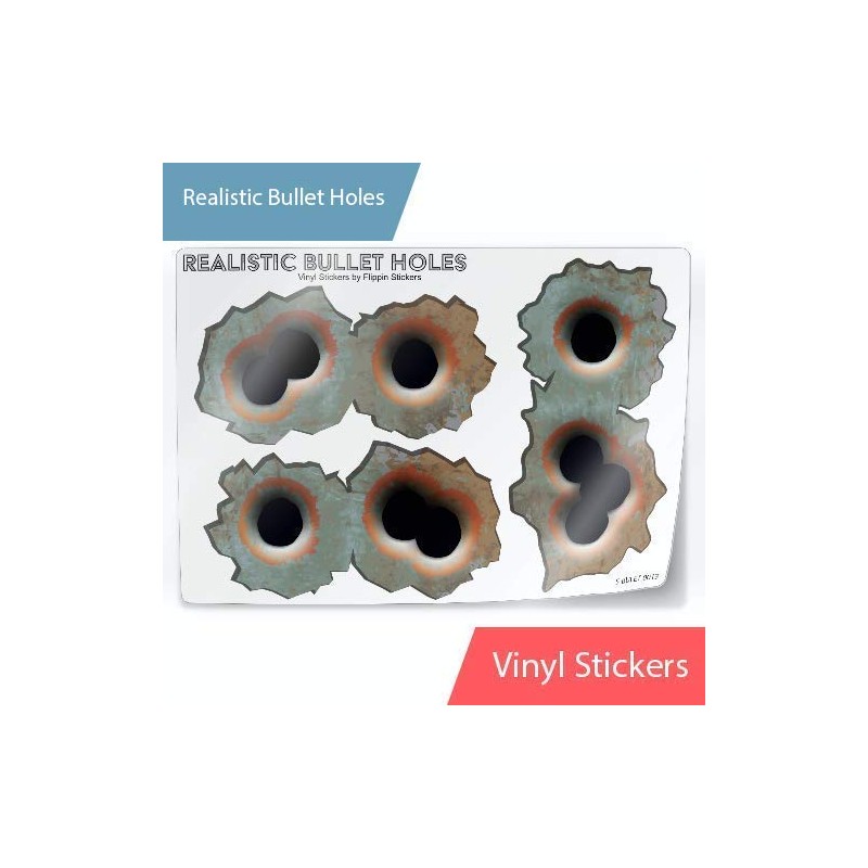 Realistic Bullet Hole (Bullethole) 3D Stickers - Large Caliber Rapid