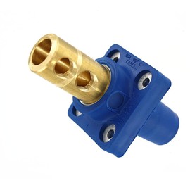 Leviton 16R22-UB 16-Series Taper Nose, 90°, Female Panel Receptacle, Cam-Type Connector, Blue