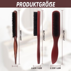 Boar Bristle Brush, Pack of 2, Robust and Durable Hair Brush, Wild Boar Bristles, Suitable for All Hair Types, Sleek Bun Brush, Natural Hair Brush for Care and Styling