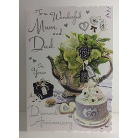 Jonny Javelin Wonderful Mum And Dad Diamond Anniversary Wishes Card