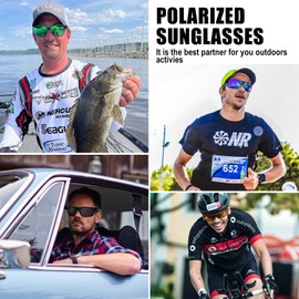 SKYWAY anteojos de sol deportivas polarizadas para hombres y mujeres, UV400 envolventes para correr, ciclismo, béisbol