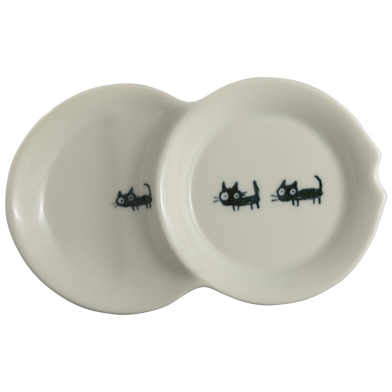 Toyo Ceramics ID-59-01 Arita Ware Healthy 2-Piece Serving Plate, Kitten