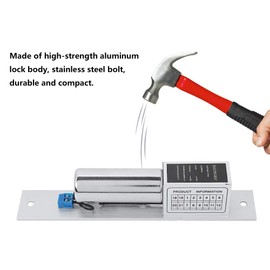 Mugast Electric Deadbolt NC Door Lock, 500,000 Times Power Locks Durability, Aluminum & Stainless Steel, Touch Control, Suitable for Wooden, Glass, Metal, Fireproof Doors