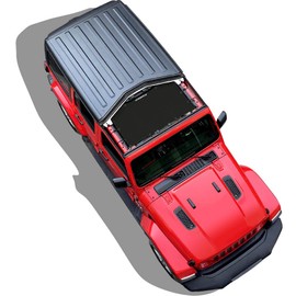 Shadeidea Sun Shade for Jeep Wrangler JL Unlimited 2 Door and 4 Door (2018-Current) Front-Black Mesh Screen Sunshade JLU SAHARA RUBICON SPORT S Top Cover UV Blocker with Grab Bag-10 Year Warranty