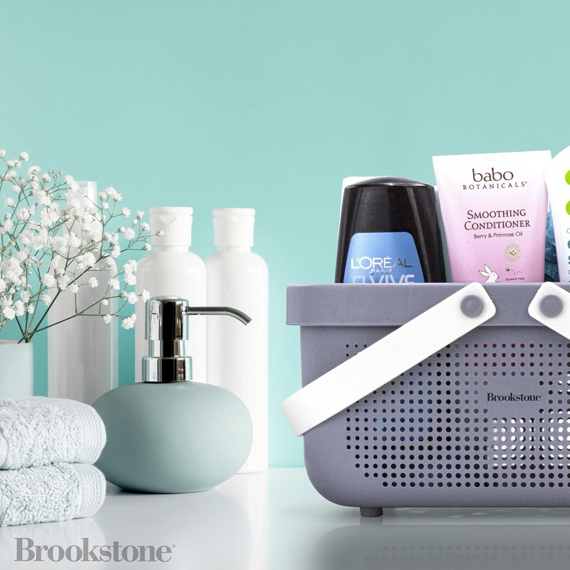 Brookstone BKH1633, Large Portable Shower Caddy with Soft Silicone Carrying