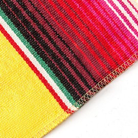 SevenFish Mexican Serape Table Runner for Mexican Party Wedding Decorations Dining Table, 14 x 84 Inch Fringe Cotton Table Runner Yellow