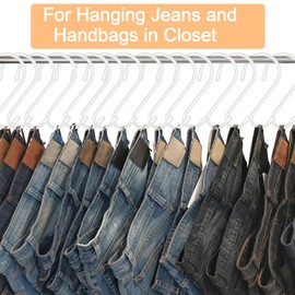 DINGEE 12 Pack 6 Inch S Hooks,Large S Hook Vinyl Coated Heavy Duty S Hook for Hanging, Non Slip S Hanger Closet Hooks, Steel Metal White Rubber S Hooks for Hanging Plants,Clothes,Jeans,Pot Pan Garden
