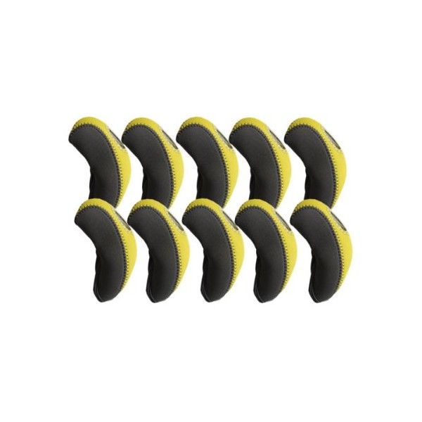 Elixir Golf Iron Club Head Covers-Set of 10, Gray/Yellow