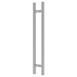 Ranbo H-Shaped 71" Length Back to Back Large Push Pull Door Handle, Edge Chamfer Design for Safety, 304 Stainless Steel, for Barn Front Wood Shower Commercial Entrance Door,Polished Chrome