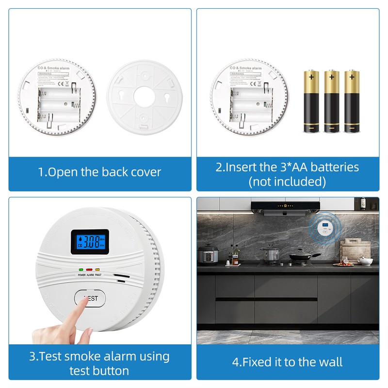 Smoke Detector and Carbon Monoxide Detector 3 Packs 2 in
