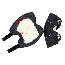 Motorcycle Knee Warmer, Waterproof Leg Warmer, Reflective Knee Pads, Lined, Windproof, Leg Warmer, Adjustable, Warm Leg Warmers, Winter, Autumn, Knee Protector for Women, Men, Scooter, Black