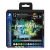 STAEDTLER Brush Pen Pigment Arts, Premium Drawing Ink, Brush Tip