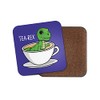 Square Single Coaster - Tea-Rex Tea Funny Dinosaur Cute Gran