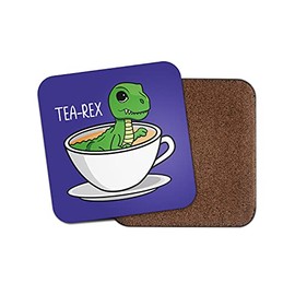 Square Single Coaster - Tea-Rex Tea Funny Dinosaur Cute Gran Mum Drink Girls Gift #75433
