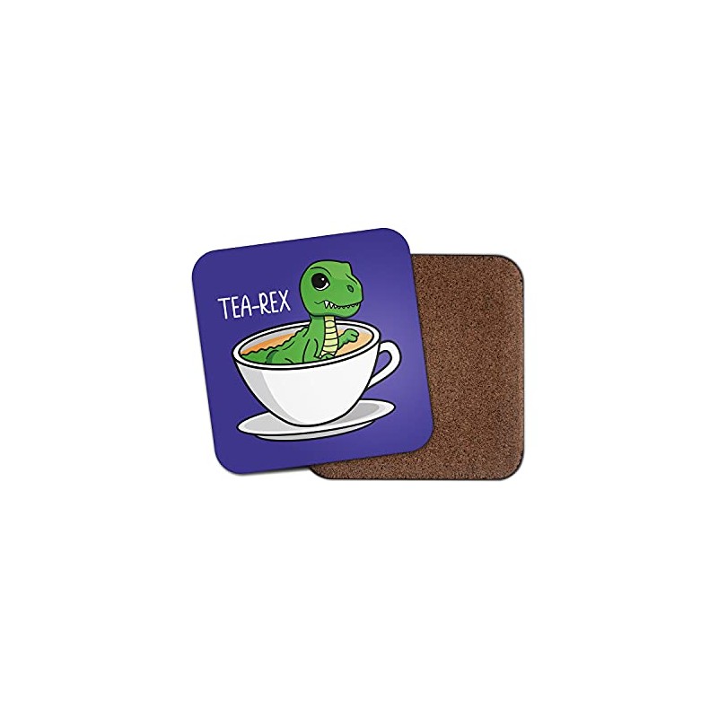 Square Single Coaster - Tea-Rex Tea Funny Dinosaur Cute Gran