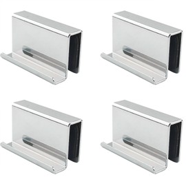 CHENJIN 4PCS Glass Door Handle 1.6 Inch Stainless Steel Window Display Cabinet Clip Puller Showcase for Kitchen Bathroom Wine Door
