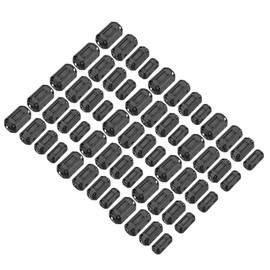 MECCANIXITY 60Pcs 4 Sizes Clip-on Ferrite Ring Core, Ferrite Beads EMI RFI Noise Cable Clip for 5mm/7mm/9mm/13mm Diameter Cable, Black